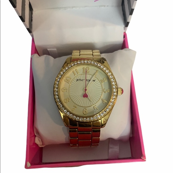 Betsey Johnson watch gold tone watch- needs battery - Picture 2 of 10